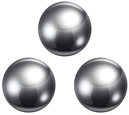 sourcing map 3Stück Kugellager Kugeln 30mm Durchmesser G10 Präzision Metallkugeln, Kugellager Stahlkugeln für Fahrräder Skateboard Rollen Silber