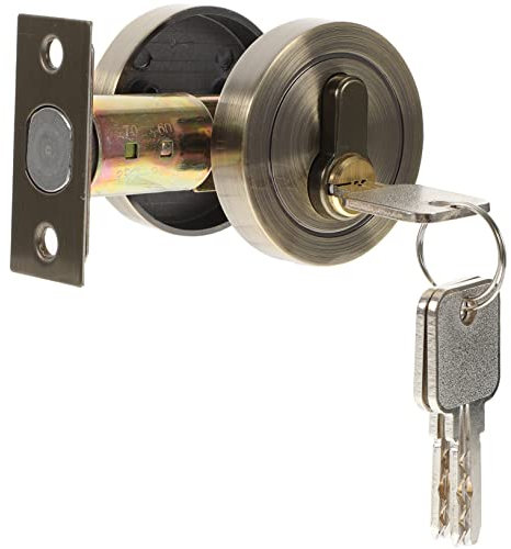 Homoyoyo Verrou Bouton De Porte Dentrée Clé De Serrure De Porte Dentrée Serrures Pour Porte Dentrée Cylindre Bronze Serrures à Pêne Dormant Serrure à Cylindre Alliage De Zinc Unilatéral