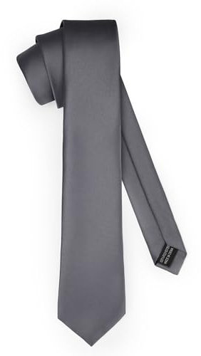 Ladeheid Klassische Herren Krawatte, matt, Perfekt für Büro & Festlichkeiten, Vielfältige Farben - Ideal für Geschäftsmeetings, Hochzeiten TMM-7 (150cm x 7cm, Graphite)