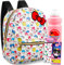Hello Kitty Mini-Rucksack-Set Paket mit 25,4 cm Hello Kitty Rucksack mit Fronttasche plus Wasserflasche, Aufklebern, mehr | Hello Kitty Rucksack f r M dchen, Hello Kitty Rucksack-Geldb rse, Hello