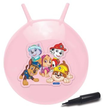 Lexibook, La Pat' Patrouille, Balle sauteuse Gonflable, Pompe Manuelle Incluse, Plastique sécurisé et résistant, Rose, BG040PAG