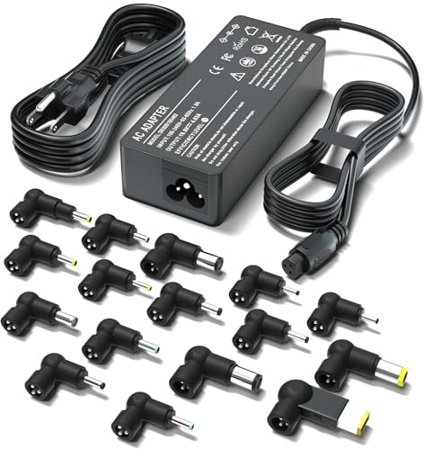 90W Universal Laptop Charger Replacement for HP Asus Gateway Acer Lenovo IBM Dell Toshiba Samsung Sony Fujitsu Notebook Ultrabook Chromebook Computer Power Supply Cord AC Adapter with 16 Tips