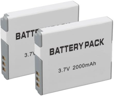 2 Batteries NB 6L NB 6LH pour Appareils Photo SX710 HS SX520 HS SX530 HS SX510 HS S120 SX700 HS SX610 HS SX600 HS D30 et S95, Batterie D'appareil Photo 2000 Mah 3,7 V, Batterie