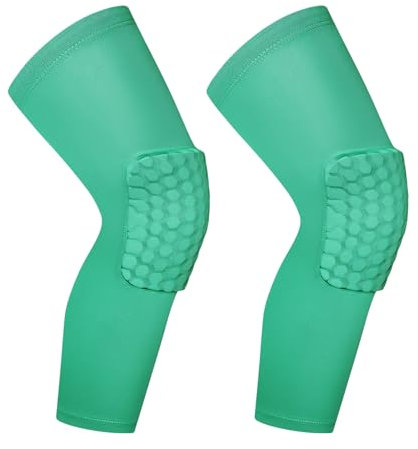 BaronHong Rodillera hexagonal de compresión para la lucha libre, rodillera, ortopédica de lucha libre, almohadilla de panal de la pierna para voleibol, baloncesto, adultos y jóvenes (verde, XL)