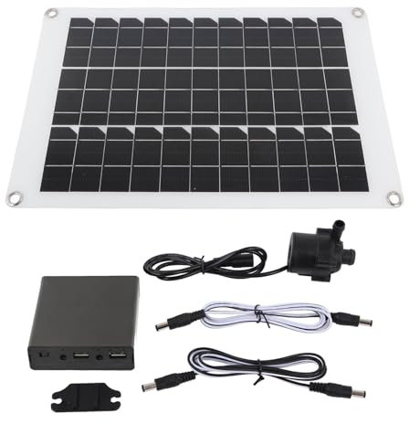 Solar-Brunnenpumpen-Set, 20 W, Panel-betrieben, Wasser-Tauchpumpe, geräuscharm, 12 V, für Vogelbad, Fischteich, Garten, Hydrokultur