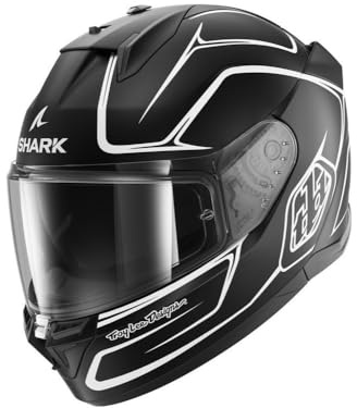 SHARK, Integraler Motorradhelm D-SKWAL 3 DRONE x TROY LEE DESIGN Mat Black White Black, M