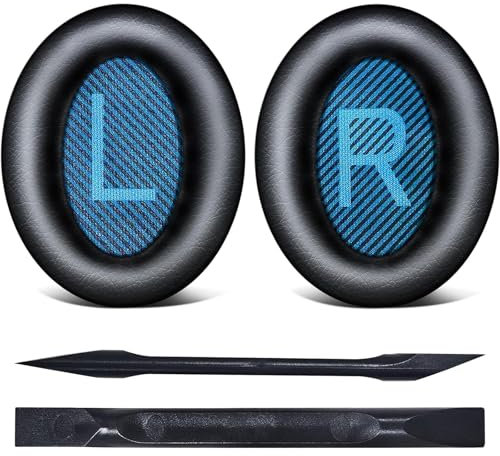 YITIAOXIAOYU Cuscinetti auricolari di ricambio per cuffie Bose, in morbida pelle proteica, cuscinetti in schiuma isolante per Bose Quietcomfort QC35/25/15/Ae2i/Ae2w/Soundlink/Soundtrue, colore nero