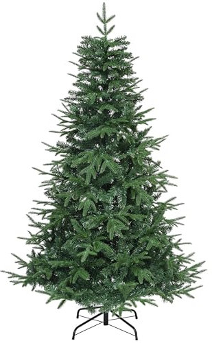 YITAHOME 212cm Premium Künstlicher Weihnachtsbaum, ca. 1100 Spitzen PE Spritzguss & PVC, Naturgetreu Tannenbaum mit Klappsystem & Metallständer, Schnellaufbau für Zuhause Geschäfte, 212 x Φ105cm