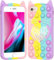 Aspack Coque pour iPhone 6 Plus/7 Plus/8 Plus, motif chat de dessin animé, anti-stress, anti-stress, bulles d'air, coque en silicone souple pour iPhone 6 Plus/7 Plus/8 Plus)