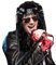 Dmnnlp 2 Stück Disco Kostüm Accessoires, Perücke Männer und Schwarzer Totenkopf Turban, 80er Rocker Perücke Schwarz Bandana, Rocker Punk Disco Popstar Kostüm Accessoires