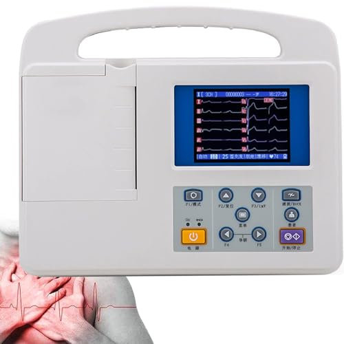 YANDDEA ECG Monitor, Home Heart Health Monitor, Portable Professional Digital Color LCD Electrocardiograph, 12 Channel with ECG Waveform Demonstration Mode