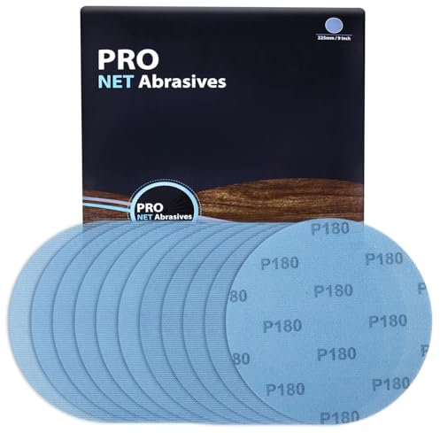 SPEEDWOX Mesh Abrasive 9 inch Drywall Sander Sandpaper 180 Grit 10pcs Dust-Free Hook and Loop Drywall Sanding Disc Aluminum Oxide Sanding Discs for Drywall Sanders For Metal Wood Finishing