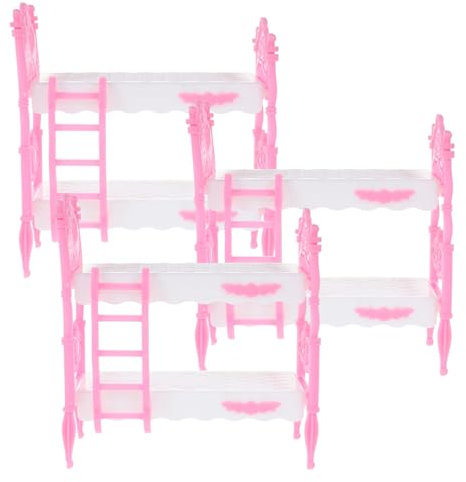 Generisch 1 Satz Etagenbett Für Puppen Hausmöbel Wohnaccessoires Puppenhalter Hochbett Puppenständer Babypuppenmöbel Winzige Möbel Puppenhaus-brotständer-Display Plastik