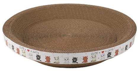 Lit avec gratte-chat - Tapis ovale à vagues - Jouet Ridor pour protéger les canapés, sols, rideaux et matelas