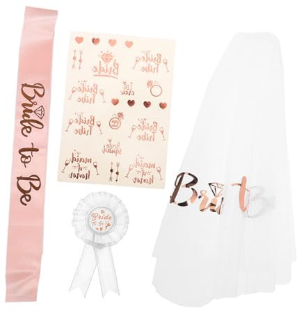 Ipetboom 1 Satz Schleier für den Junggesellenabschied Brautparty Zubehör Brautkleid Accessoires Brautschleier deko Bachelorette-Foto-Requisiten Brautduschenzubehör Polyester und Legierung