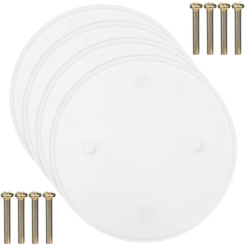 SHINEOFI Plaque De Recouvrement De Plafond 4 Couvercles De Boîtier Électrique Ronds Avec 8 Vis Cache-Trous De Plafond Vierges Pour Couvrir - Cacher Les Trous Les Espaces