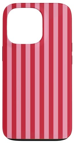 Niedliche rosa und rot gestreifte ästhetische vertikale Linien Hülle für iPhone 13 Pro