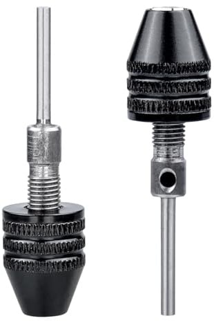 FyMosem 2Pcs Mini Keyless Chuck Adapters with 2.35mm Shaft | 0.3-3.4mm Micro Drill Chuck Replacement for Rotary Tools, Nail Drills, Engraving Machines, Grinders and DIY Precision Work