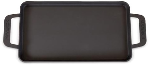 Maverick 22-Inch Preseasoned Carbon Steel Griddle, 4mm Heavy-Duty Flat Top Grill Pan with Raised Edges & Integrated Handles