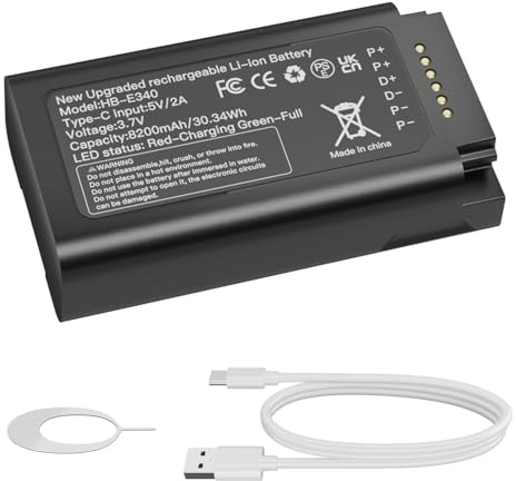 OHZHAO Upgrade Upgraded 8200mAh E340 Battery, Replacement Battery for eufy Security Video Doorbell E340, Rechargeable Lithium-Ion Backup Battery with Type-C Charging Cable