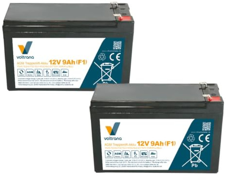 Voltrana Treppenlift-Akku 24V 2 x 12V 9Ah AGM