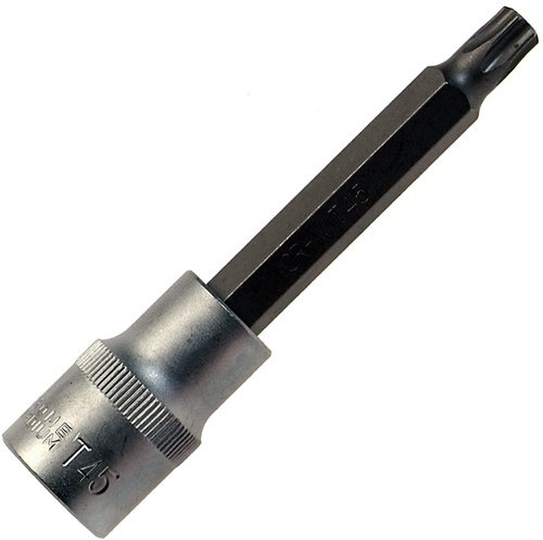 Alkan T55 Torx Stecknuss lang 1/2 T-Profil Bit-Einsatz S2 CV-Stahl | Cr-V Stahl, Innen-6-kant Steckschlüssel-Einsatz für Innensechskantschrauben, Schraubendreher-Einsatz & Ratsche