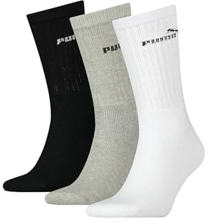 Puma - Unisex Sport Socken 3er Pack, Mehrfarbig (325 - White / Grey / Black), 35-38
