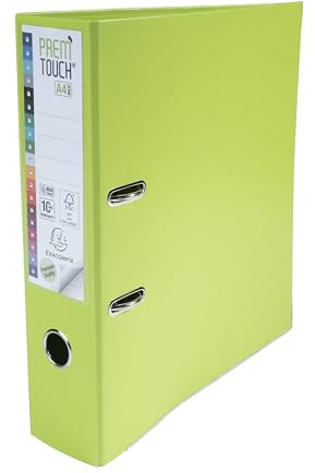 Exacompta - Réf. 53356E - Carton de 10 classeurs à levier A4 MAXI Prem'Touch - Dos 80 mm - Mécanique 80 mm - Dimensions extérieures : 32 x 30 x 8 cm - Format à classer A4 Maxi - Coloris : Vert Anis