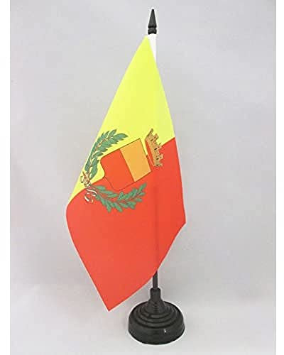 AZ FLAG - Tischflagge Neapel Mit Waffen - 21x14 cm - Napoli Tischfahne 14 x 21 Cm - Flaggen