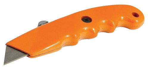 Silverline 456940 Universalmesser in Signalfarbe mit Griffmulden 140 mm