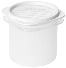 TATAY Food Container Top Flex 0.3 L Dishwasher Safe Microwave Safe | Food Container Kitchen | Dimensions 8.7x8.7x8.5 cm | BPA-Free Material | Freezer Safe | Secure Pressure Lid, White