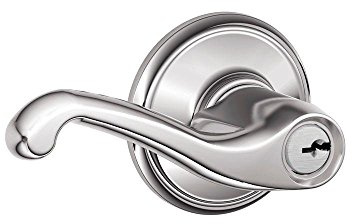 SCHLAGE Flair Keyed Entry Door Handle, Reversible, Bright Chrome