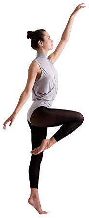 Collant de danse soyeux sans pieds, noirs pour adultes, 10 % élasthanne - Noir - petit