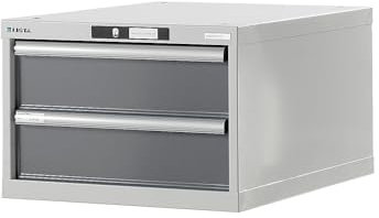 Lista | Werkbank-Baukastensystem | Unterbauschrank | Höhe 383 mm | 2 Schubladen | graumetallic