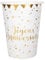 Gobelet anniversaire blanc et or (x10) REF/5669