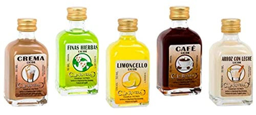 Lote de 25 Botellas de Licores (Surtidos) La Rivera. Detalles de Bodas, Bautizos, Comuniones y Eventos.