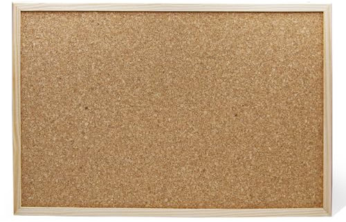 OFITURIA COM0015 Tablero De Corcho Laminado Resistente De Pared Con Marco De Madera (900X600 MM)