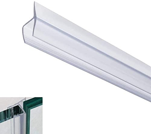 Shower Screen Seal Strip,Shower Screen Seal Strip Curved Door for 6-12mm Shower Screen Seal Strip Replacement,Straight Curved Glass Bath Shower Door Seal, Soft Silicone Material (10 mm,h Type 200cm)