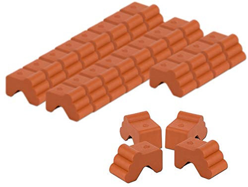 BigDean 24x Blumentopf Füßchen Terracotta Braun Pflanzkübel Untersetzer extra stabile Kunststoff Füße