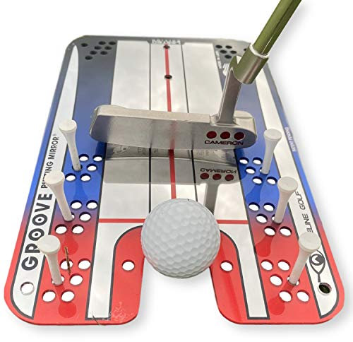 EyeLine Golf Putting Mirror Training Aid – Perfect for Alignment and Stroke Improvement Drills – Indoor and Outdoor Practice, Used by Tour Pros (Groove Putting Mirror)