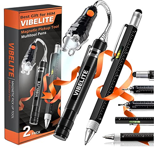 VIBELITE Magnetic Pickup Tool & 6 in 1 Multitool Pen, 2 Pack