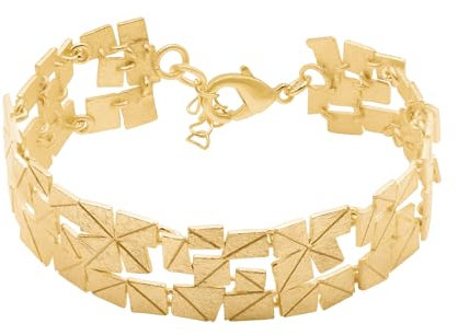 Heideman Armband Partis Damen - Aus hochwertigem Edelstahl gold farbend matt gebürstet besondere Glieder Armkette für Frauen verstellbar Partis Schmuckset