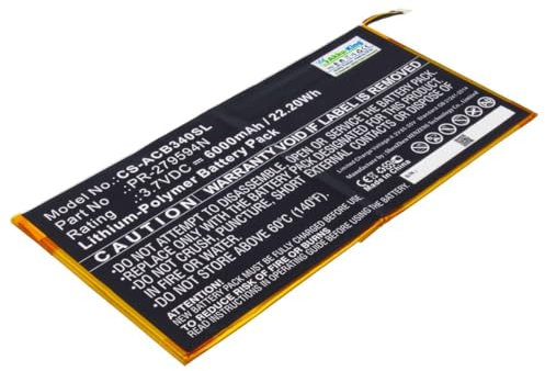 Akku kompatibel mit Acer PR-279594N, PR-279594N(1ICP3/95/94-2) - Li-Polymer 6000mAh - für Iconia One 10 B3-A40