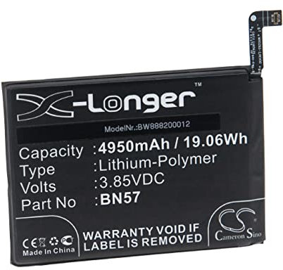 vhbw Batterie Compatible avec Poco/Xiaomi M2007J20CG, X3 NFC Smartphone (4950mAh, 3,85V, Li-polymère)