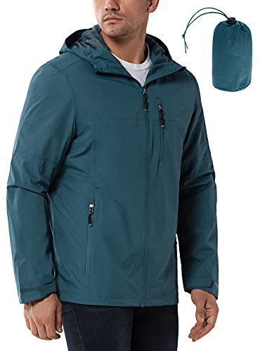 33,000ft Men's Outdoor Waterproof Jackets Packable Windbreaker Lightweight Quick Dry Raincoat Outdoor Jacket for Cycling Camping China Blue L