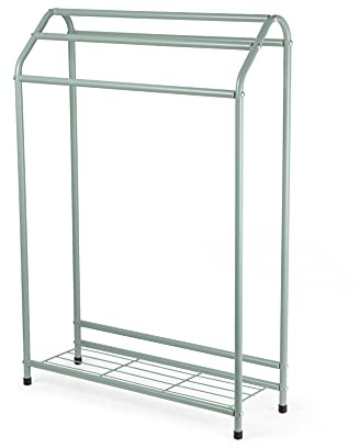 Compactor Porte-Serviettes de Bain sur Pied, métal, 60,8 x 20 x 86,5 cm, Gamme Grena, Vert, RAN10859