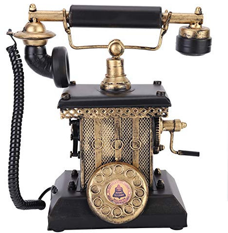 Antikes Telefon, Handbetätigtes Telefon im europäischen Stil Vintage antikes Telefon für Schlafzimmer Wohnzimmer Schaufensterdekoration