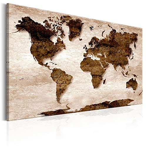 decomonkey Akustikbild Weltkarte 120x80 cm XXL 1 Teilig Leinwand Modern
