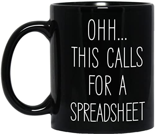 Excel Accountant Spreadsheet Mug - Funny Office Gift, Black 11oz