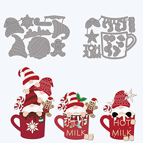 GLOBLELAND Weihnachtszwergbecher Stanzformen für die Herstellung von Kartendekoration Weihnachtssocken Schneeflocke Stanzformen Schablonen für Scrapbooking Fotoalbum